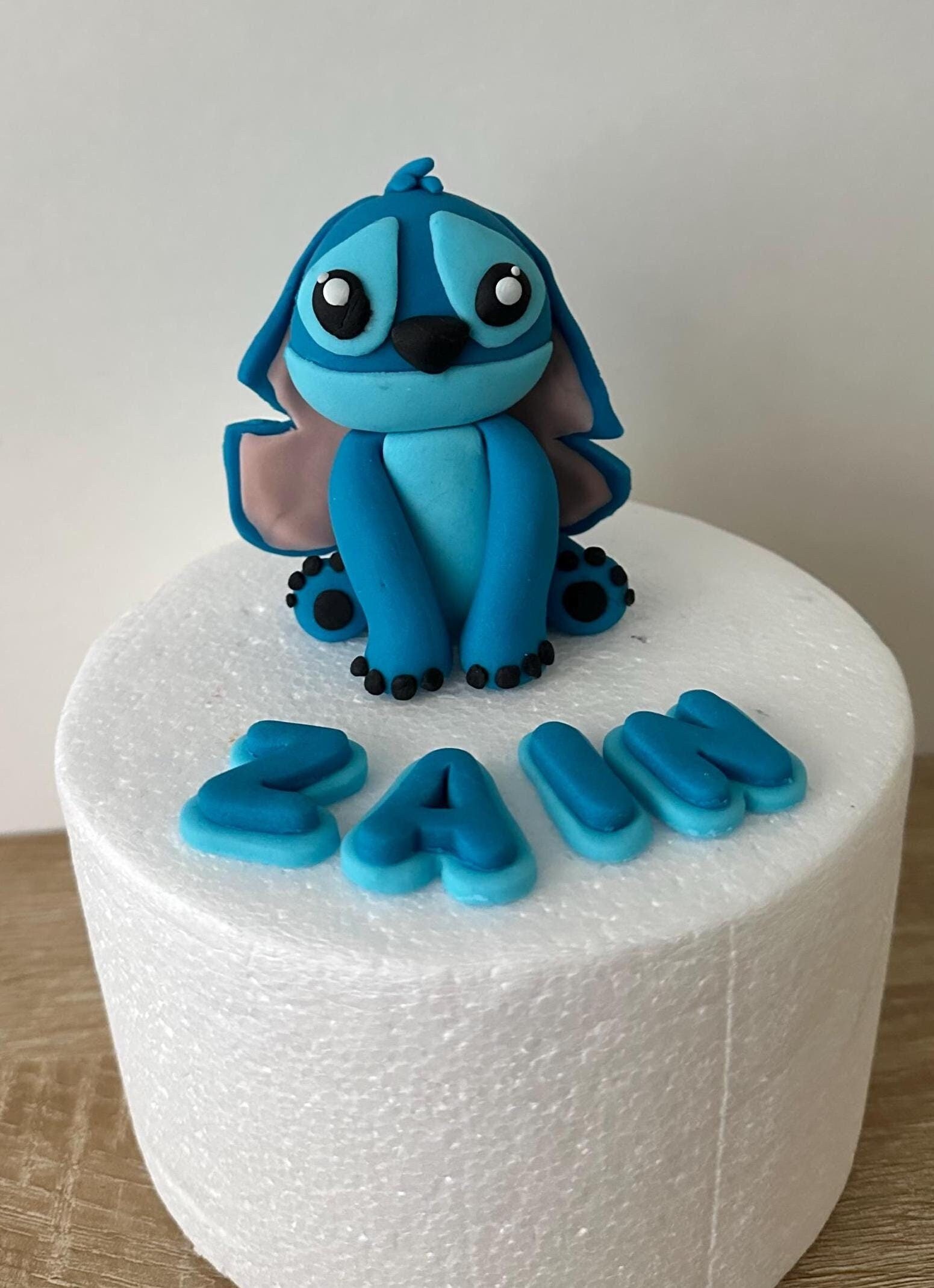 EDIBLE Handmade Stitch cake topper with name.