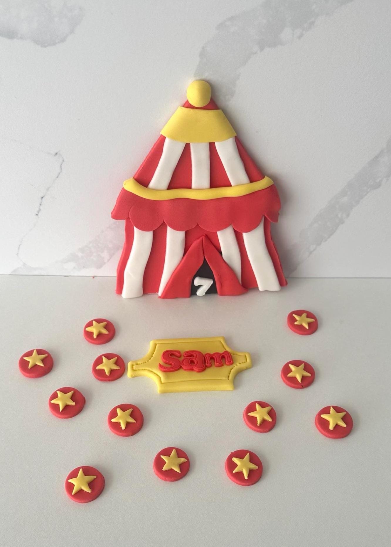 Circus tent Themed Fondant set- Edible Fondant Decoration for Kids Birthday.