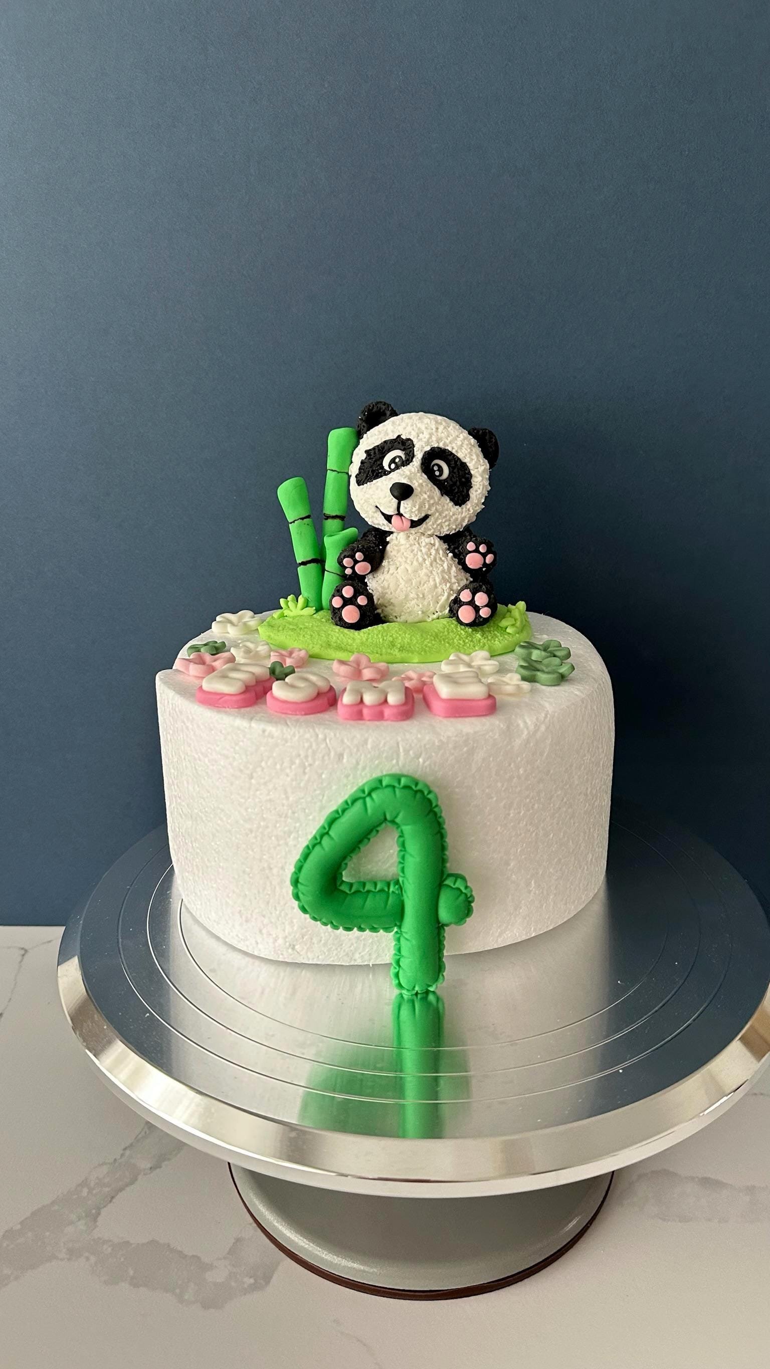 Fondant Panda Cake Topper: Handmade Birthday Party Decoration