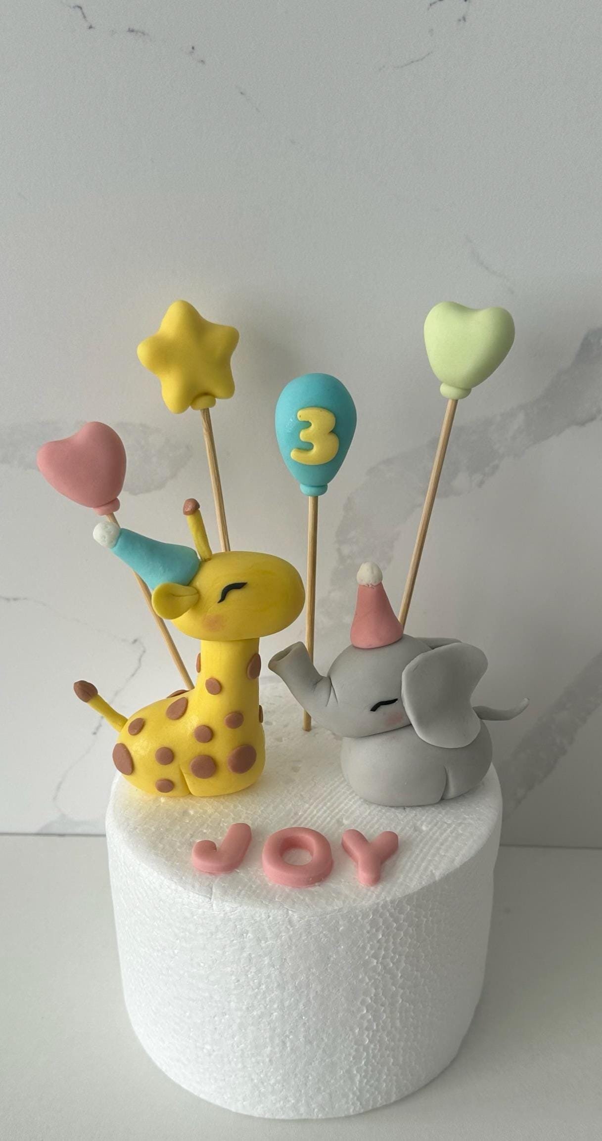 Edible Safari\Jungle Animal cake topper-Giraffe&Elephant cake toppers,customised.