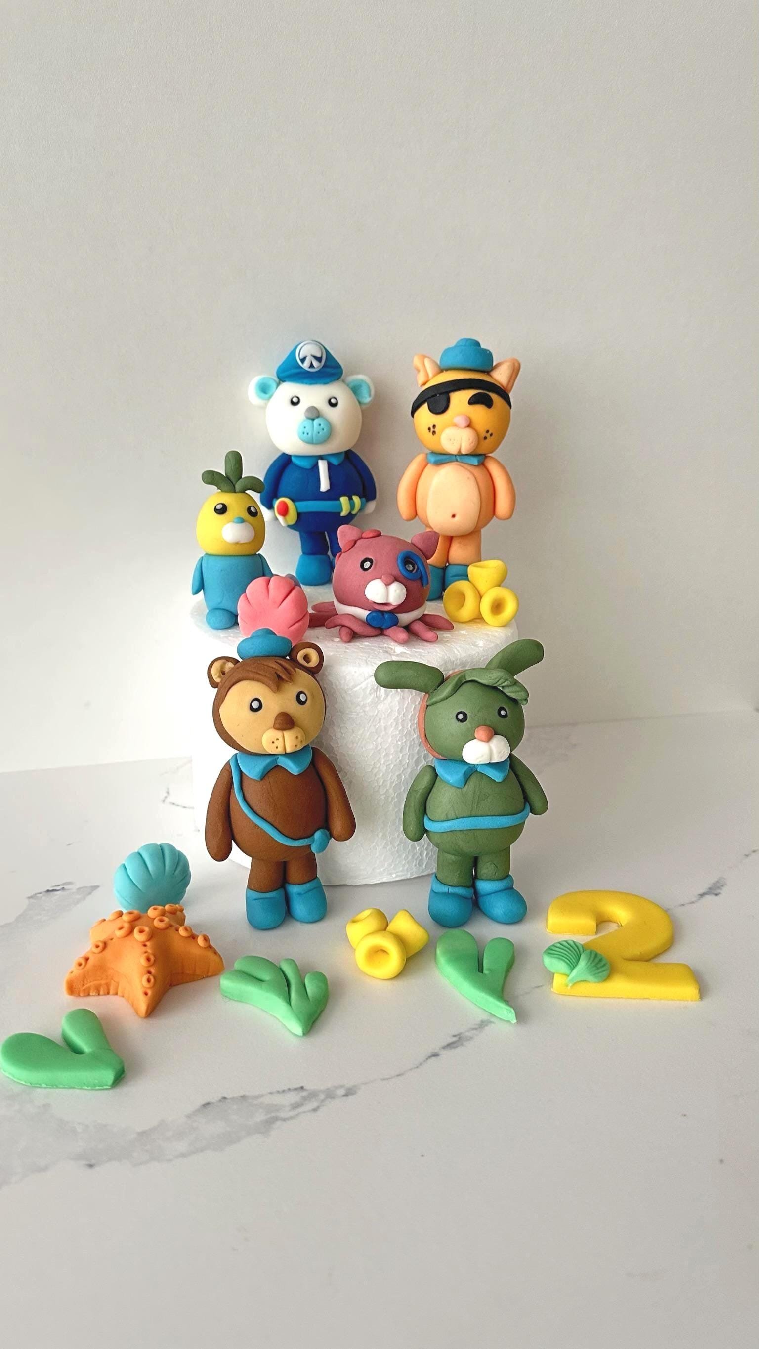Octonauts Inspired Fondant cake topeers - Edible Figures for Ocean Theme Birthday Party.