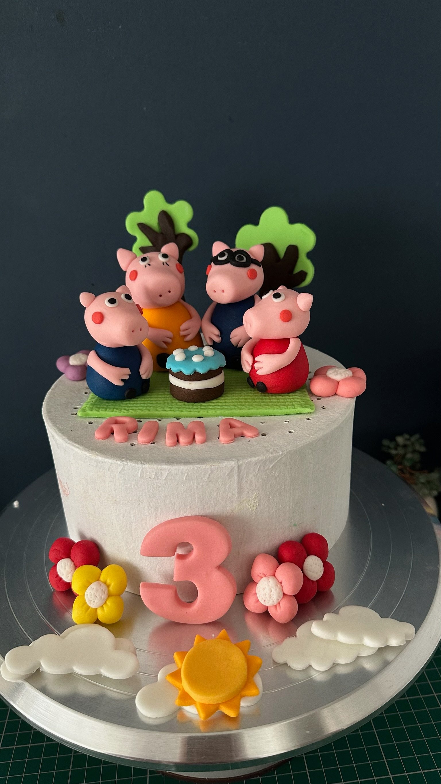 inspired Pig family -not official- Cake Topper set Personalised kids Birthday party.