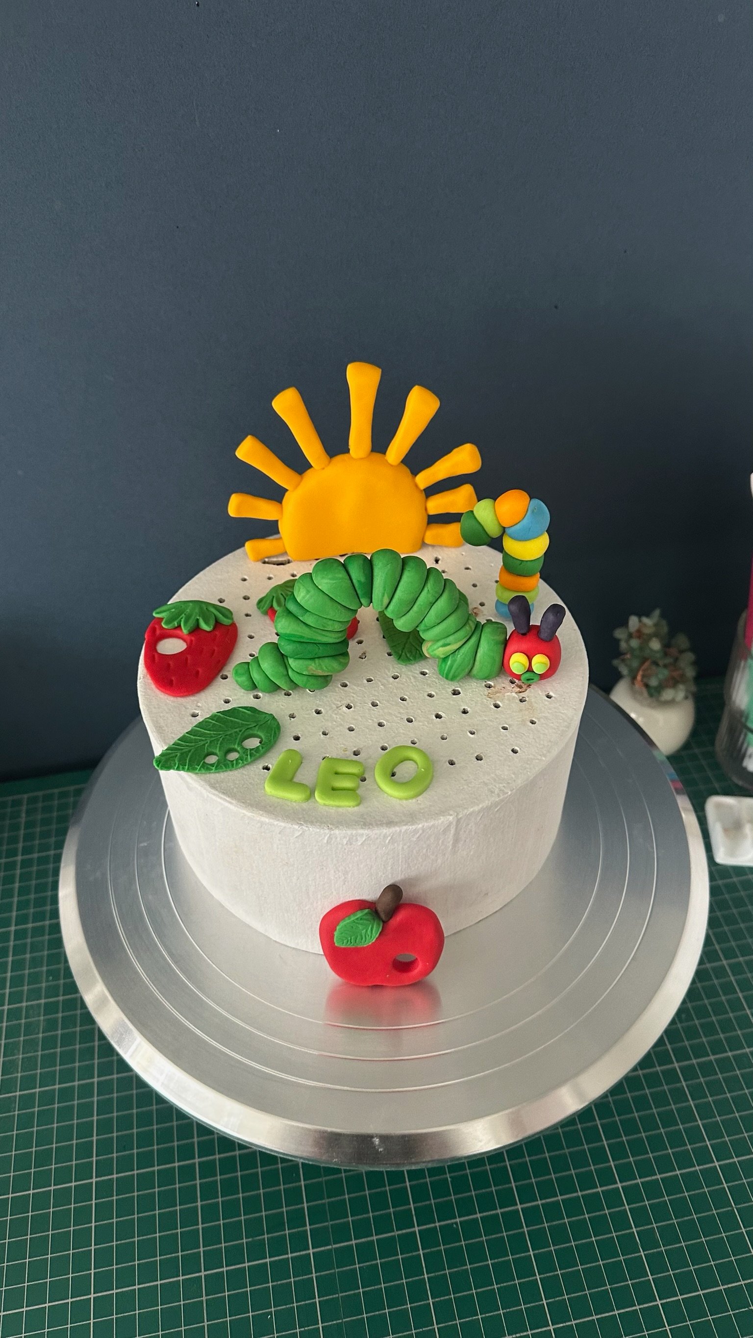 Very Hungry Caterpillar Fondant Cake Topper – Edible Birthday Decorations, Personalised Name, Number
