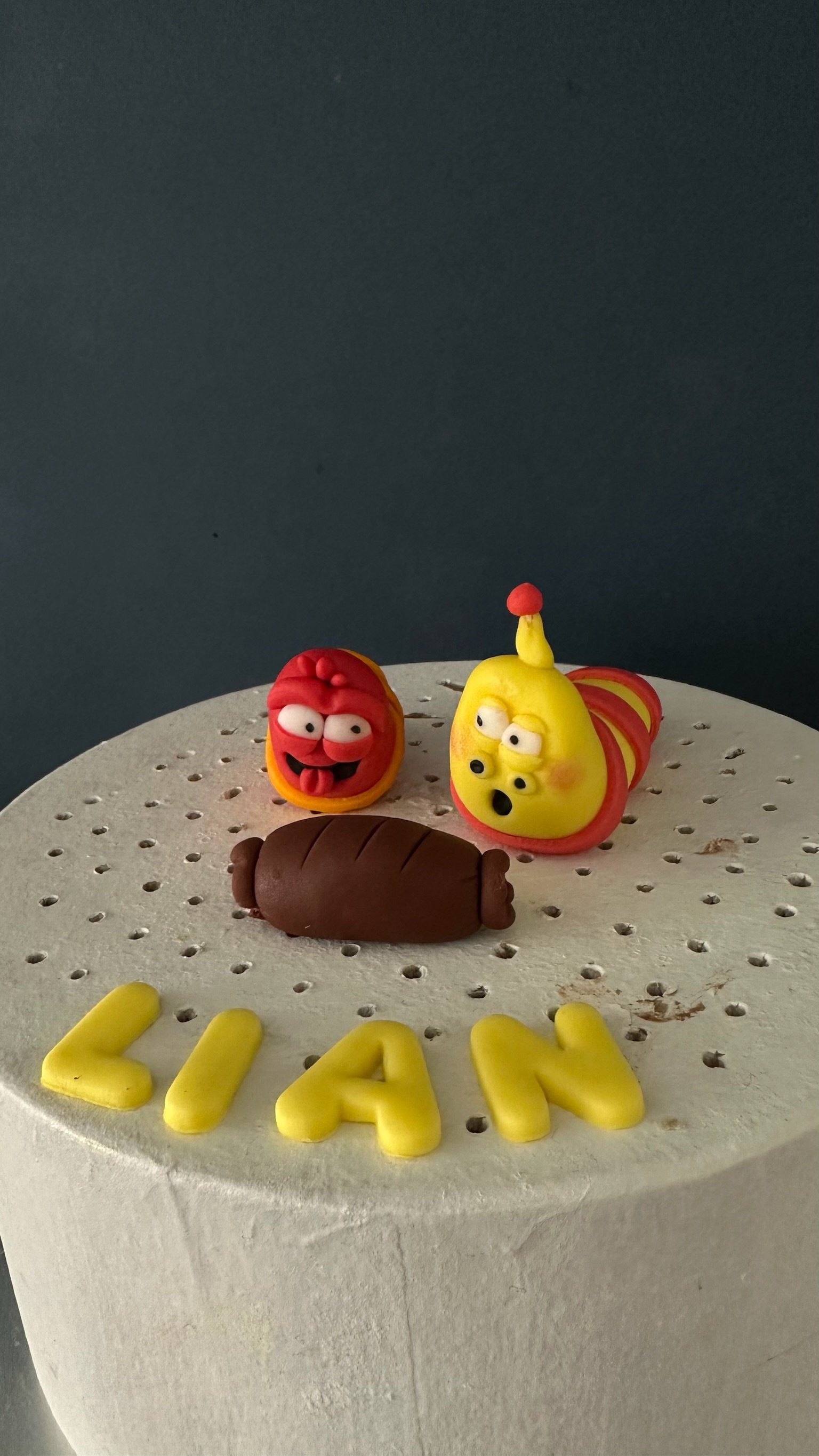 Funny Caterpillar Worm Fondant Cake Topper | Handmade Custom Birthday Cake Decoration | Personalised Name & Age