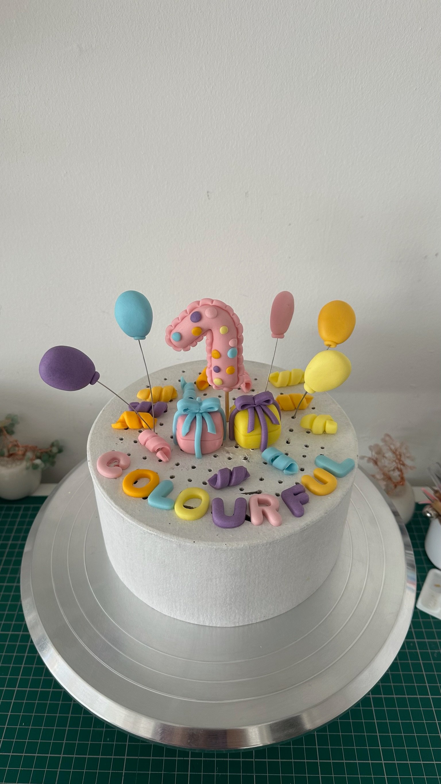 Personalised Birthday Number Cake Topper | Handmade Fondant Cake Decoration | Custom Name | Balloon & Gift Theme.