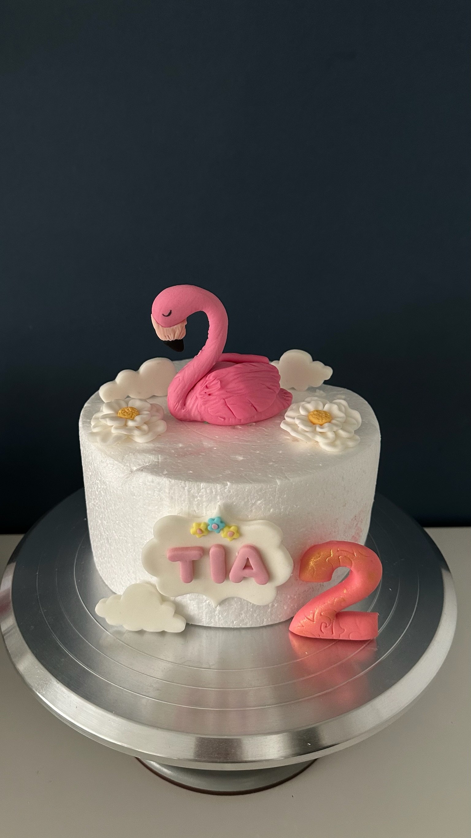 Flamingo Cake Topper - Pink Flamingo Birthday Cake Decoration - Personalised Name Cake Topper - Girls Birthday Cake Decor