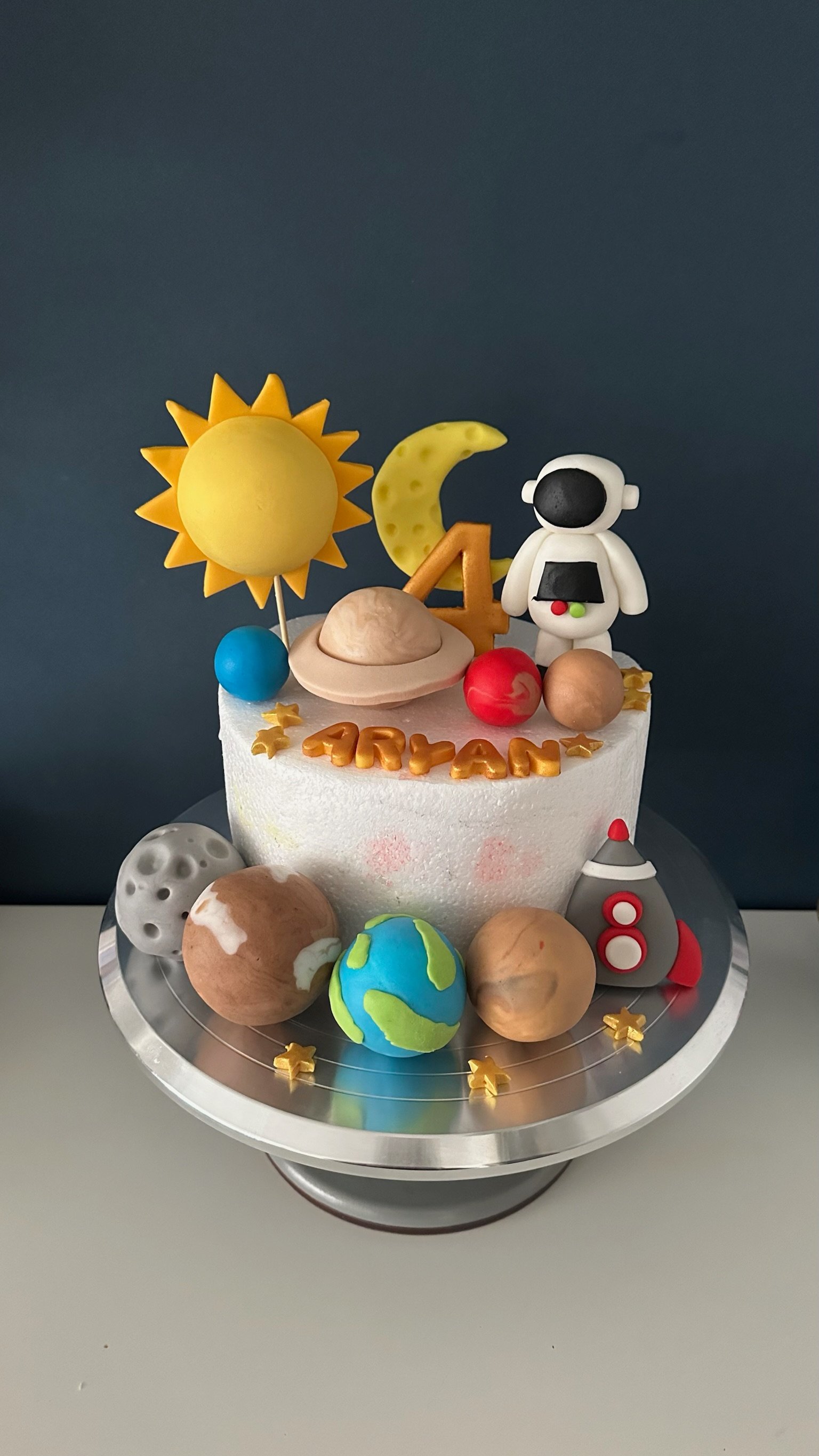 Handmade Space Cake Topper - Planets, Astronaut, Rocket