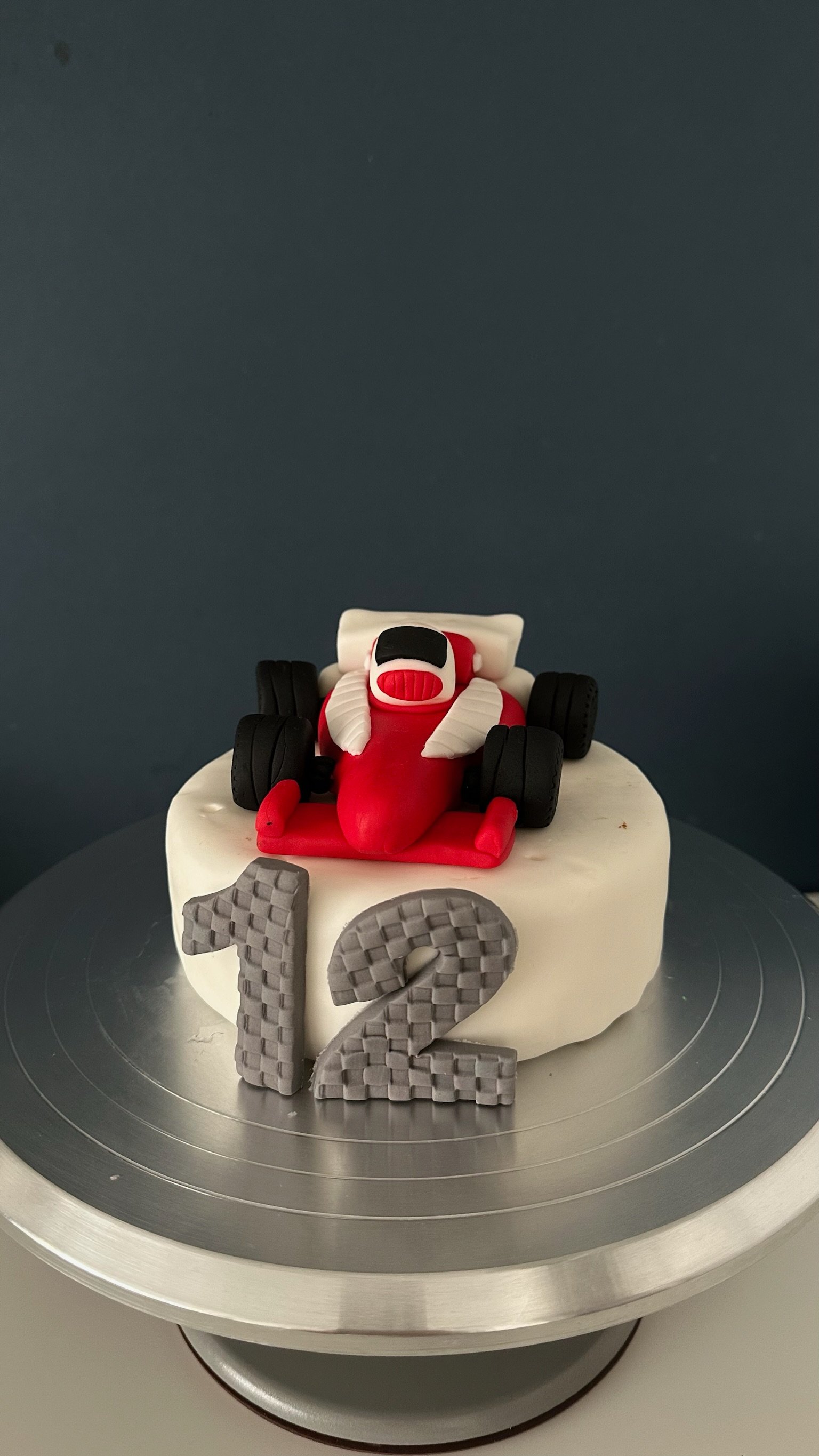 Formula 1 Race Car Cake Topper | Racing Car Fondant Topper | Custom Age & Name Cake Decoration | Boys Birthday Cake Topper