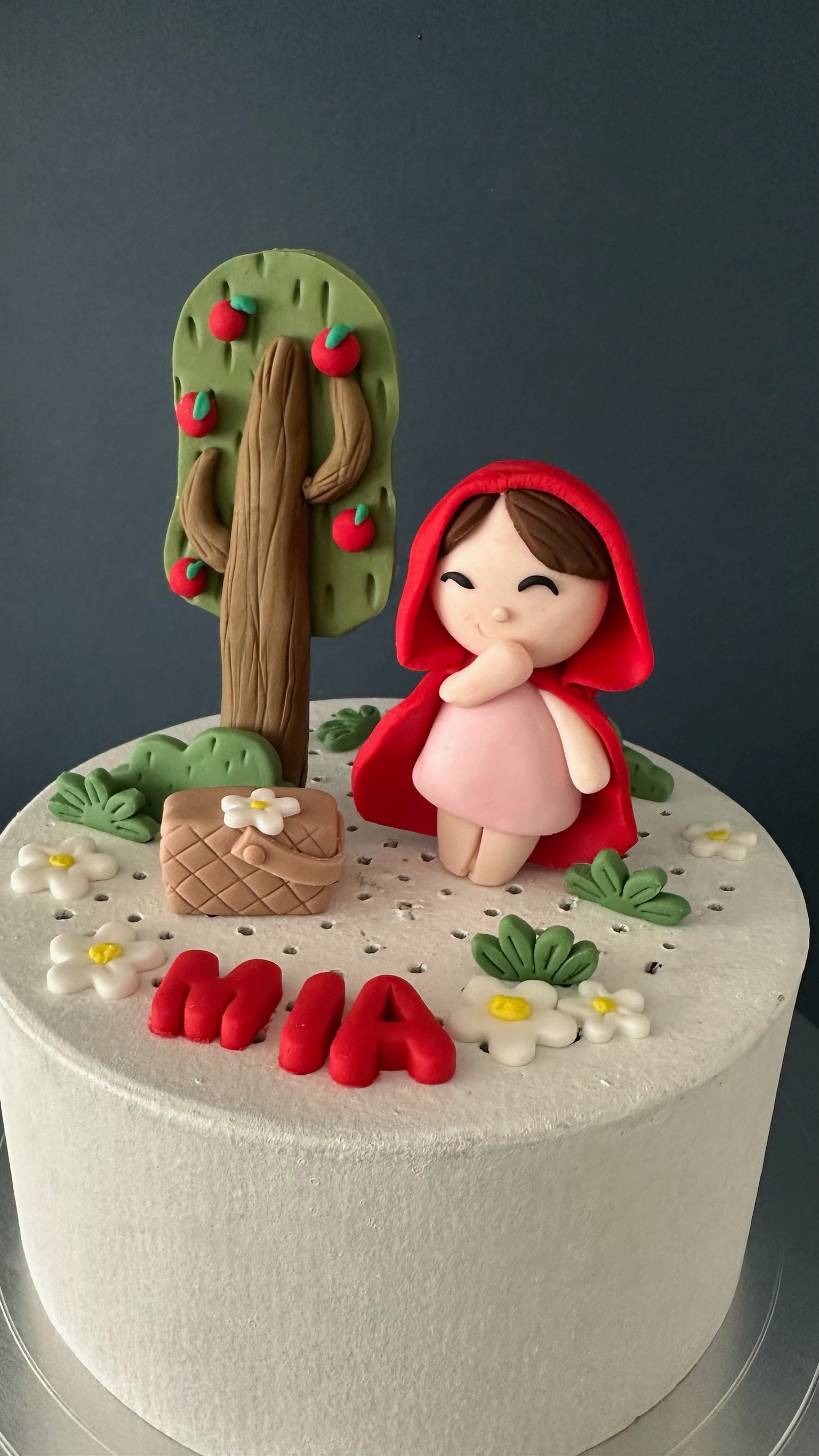 Little Red Riding Hood Fondant Cake Topper – Fairytale Forest Birthday Decoration