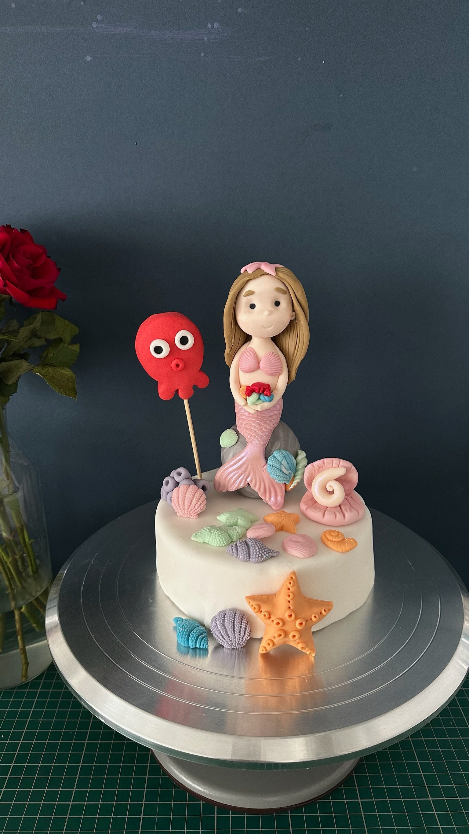 Personalised Mermaid Cake Topper – Under The Sea Birthday Decoration