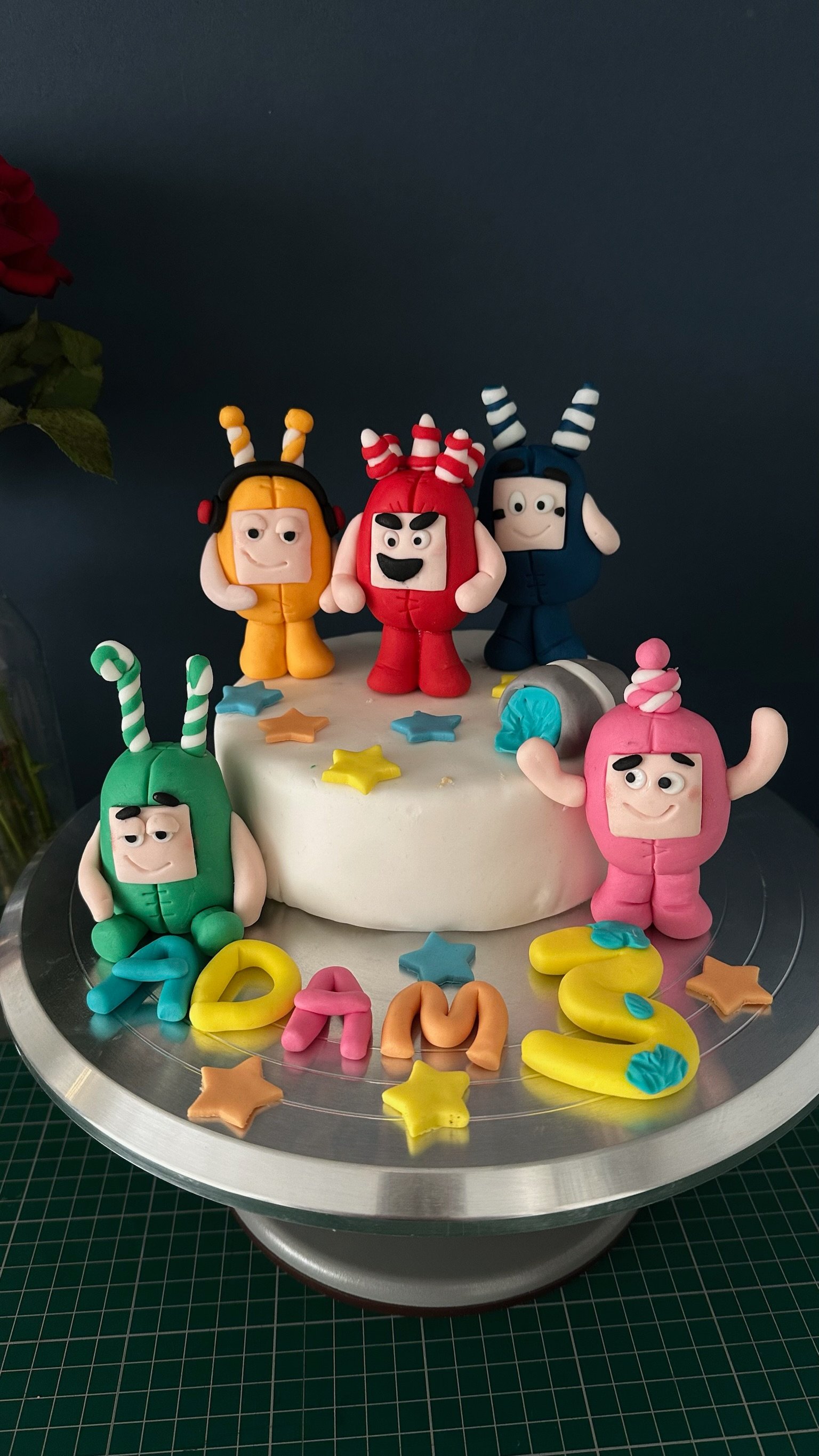 Custom Odd Monster Cake Topper, Colourful Character Birthday Cake decoration, Personalised Name and Age.