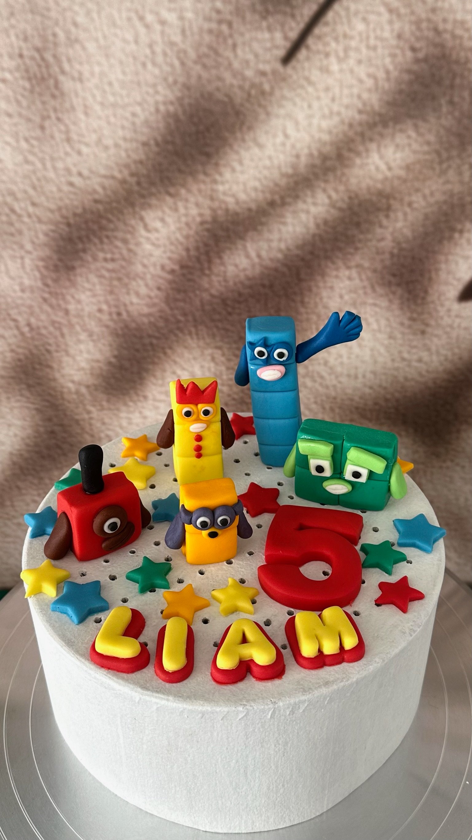 Edible Number Blocks Cake Toppers: Handmade Fondant Name & Age Set