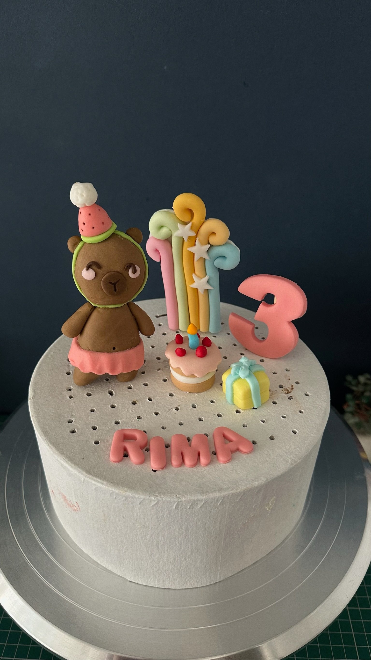 Personalised Capybara Cake Topper | Custom Name, Age | Handmade Fondant Birthday Decoration