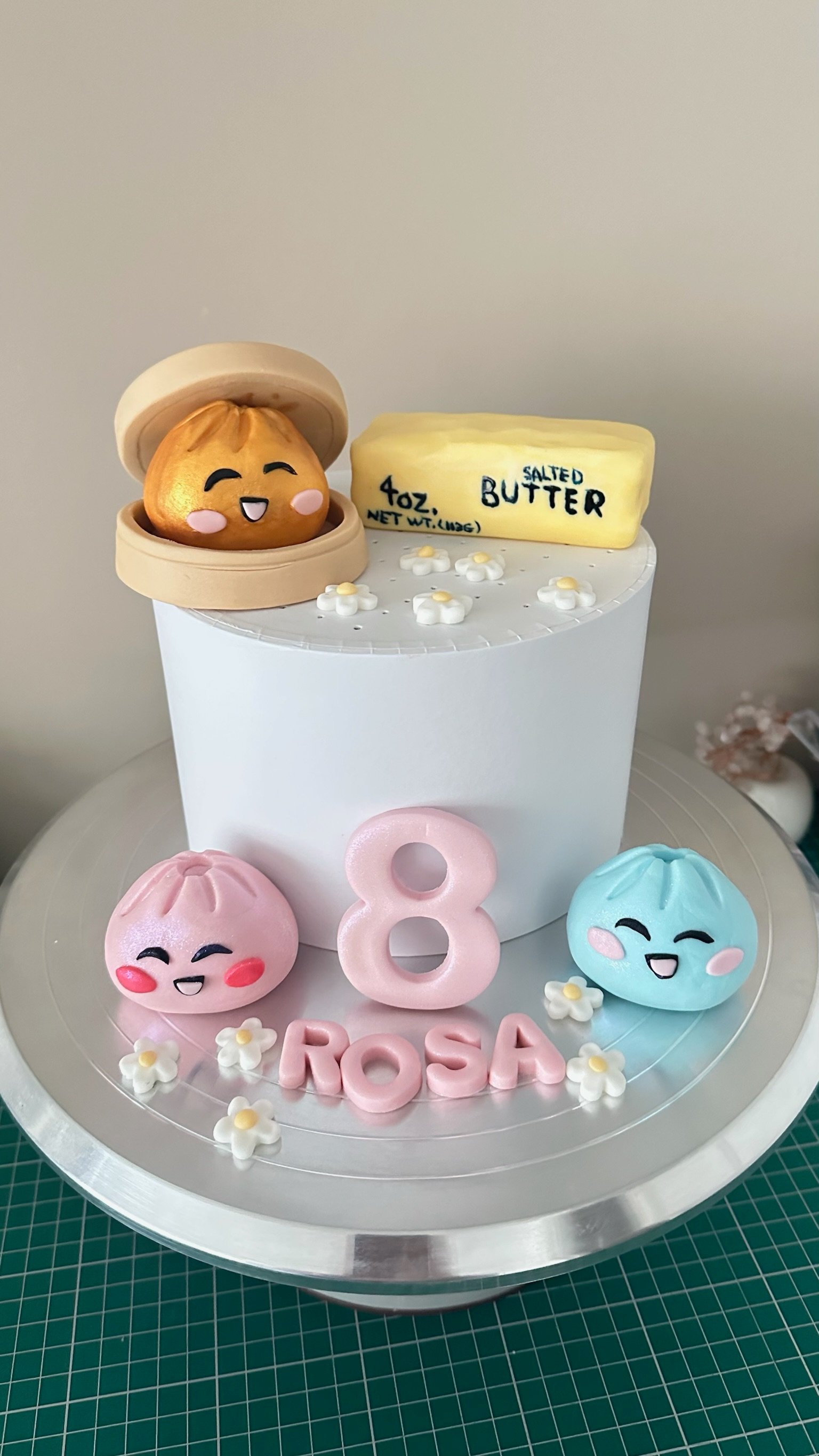 Kawaii Bao Bun & Dumpling Cake Topper | Personalised Birthday Fondant Decorations
