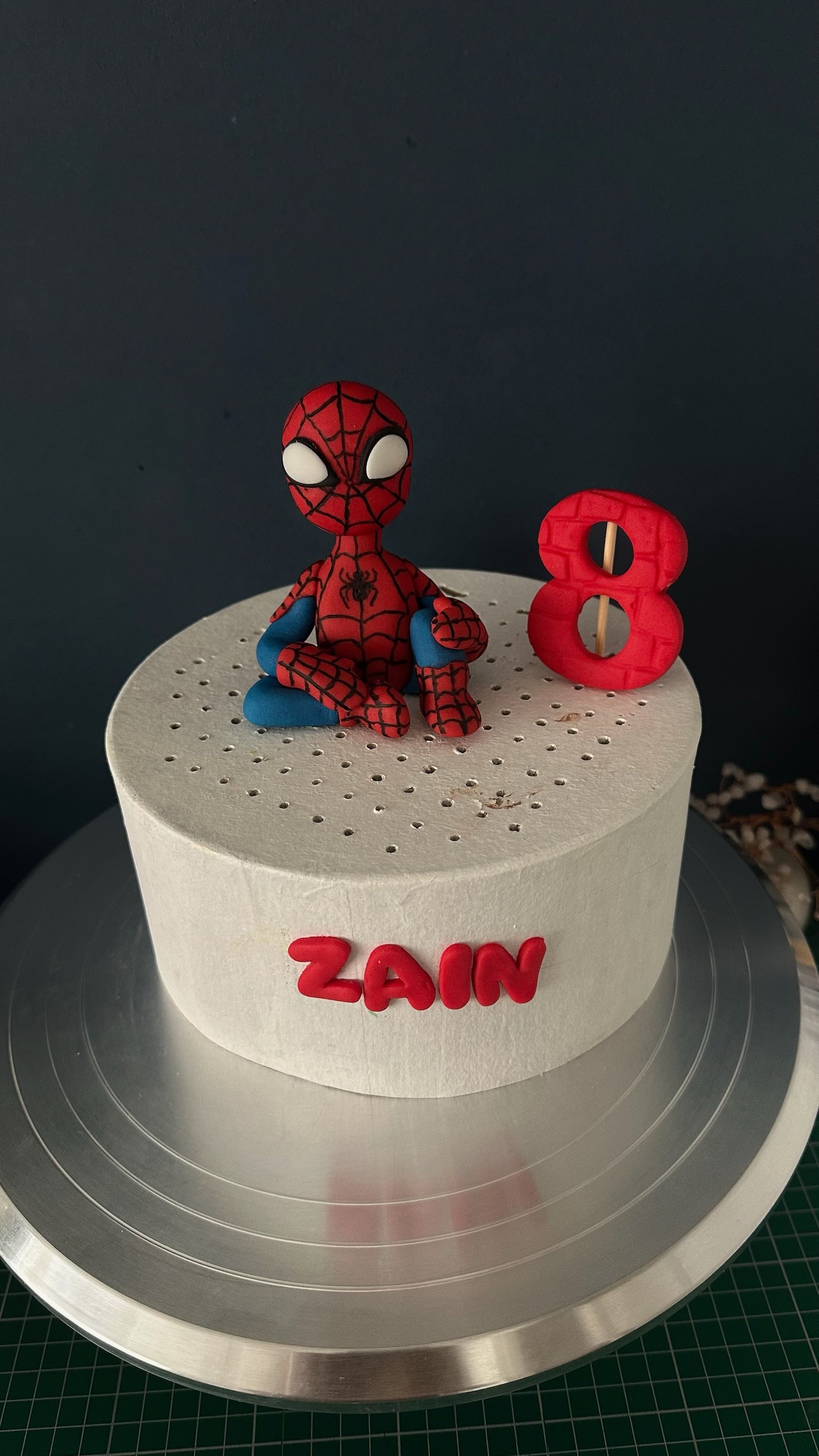Personalised Spider Hero Edible Fondant Cake Topper | Custom Name, Age, Birthday Decoration