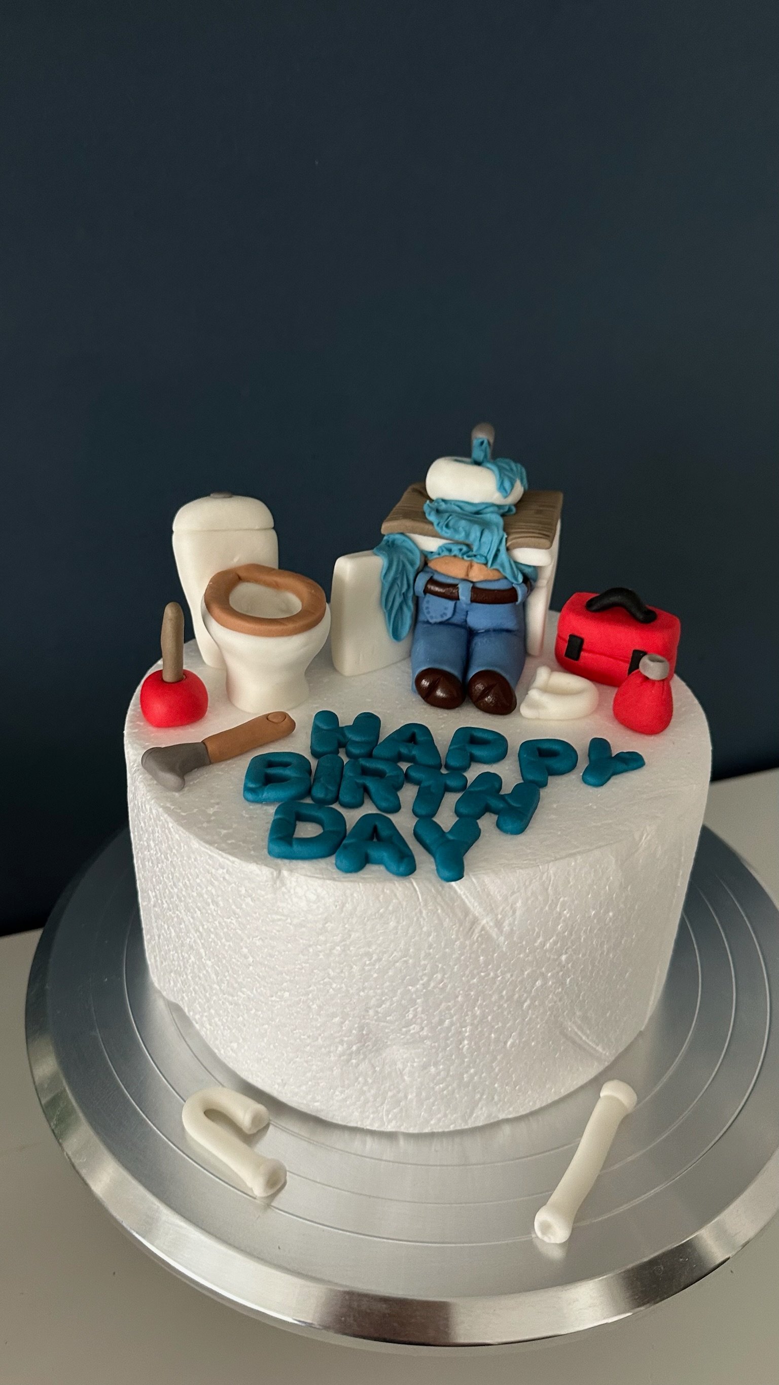Funny Plumber Cake Topper - Handmade Birthday Party Figurine