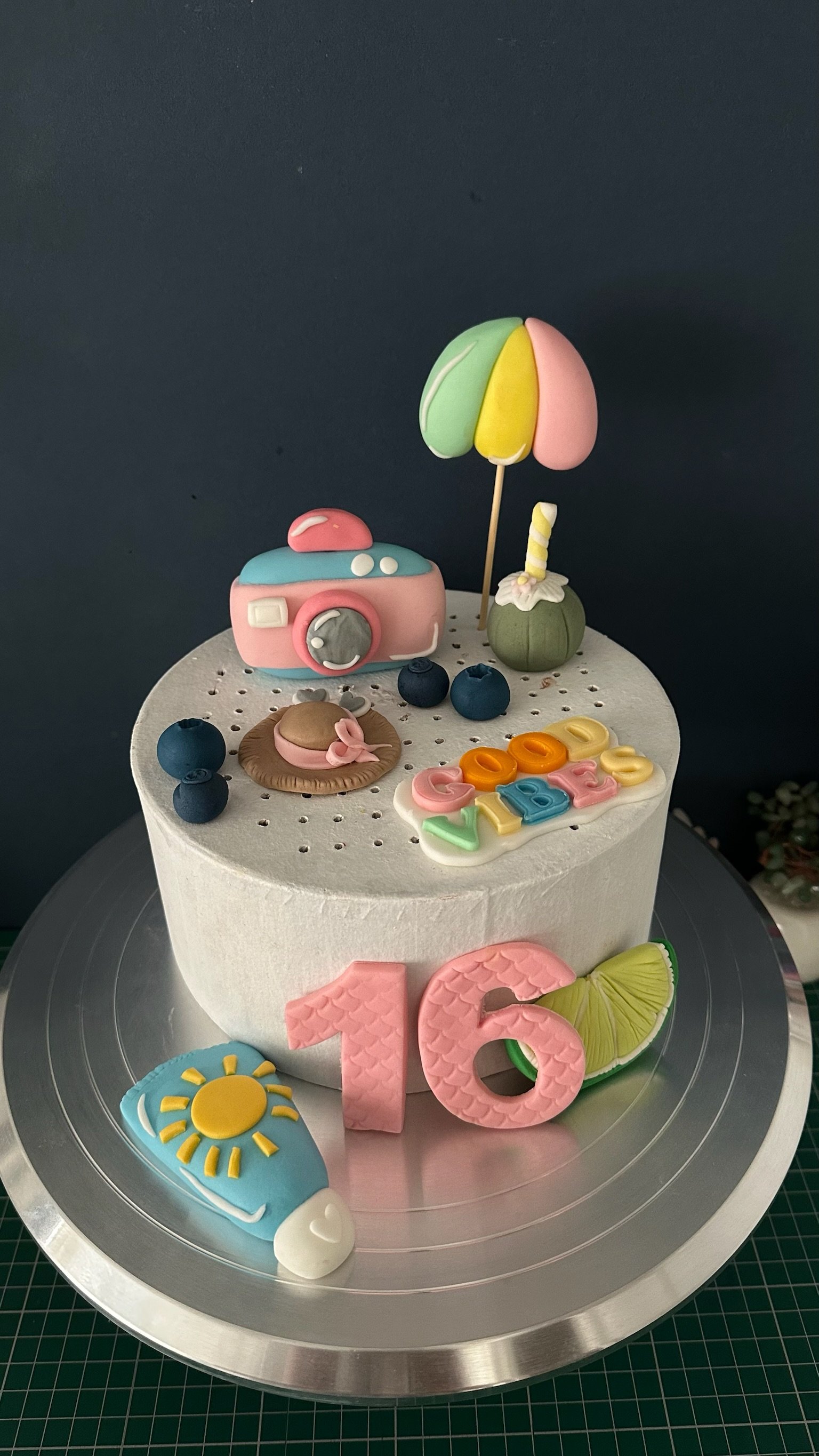 Personalised Summer Beach Fondant Cake Topper | Tropical Birthday Decorations