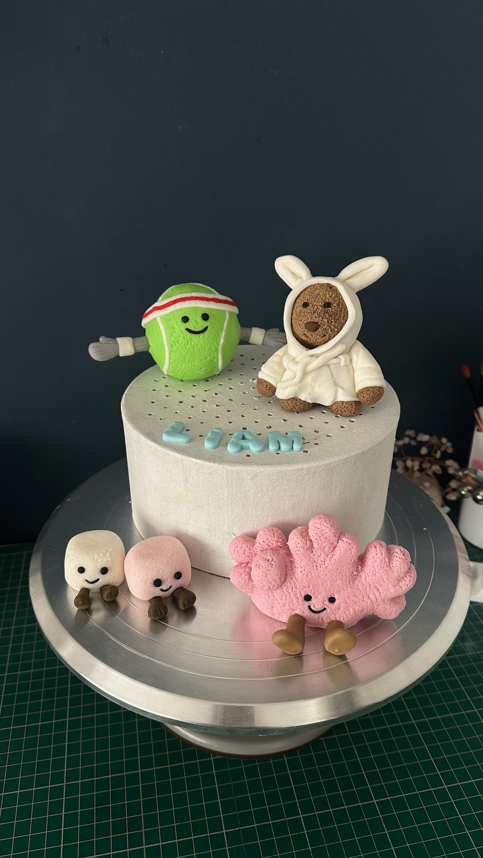 Personalised Kawaii Fondant Cake Topper | Custom Name, Age Birthday Decoration